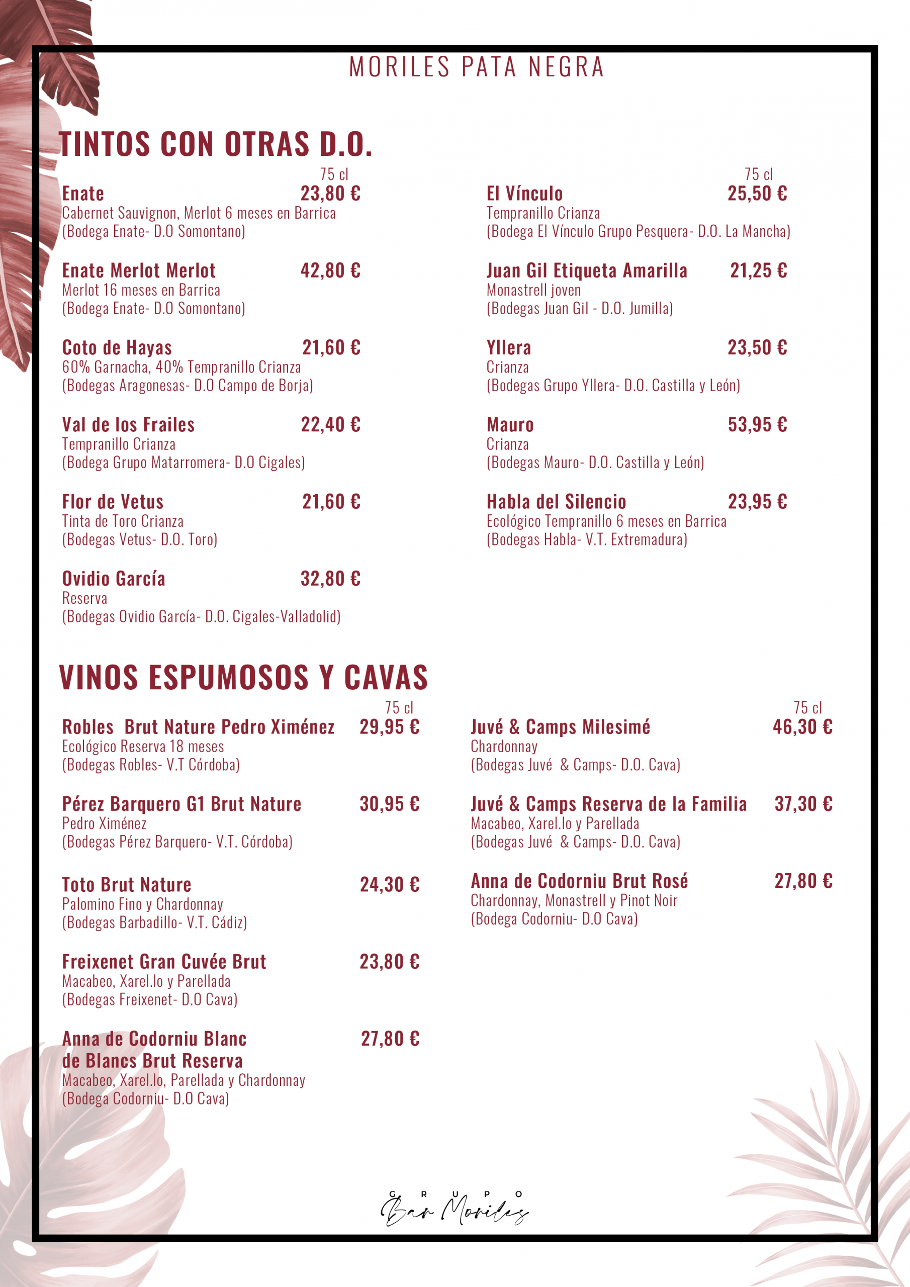 PN 019 (Vinos Otras DO y Espumosos)